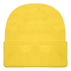 Gelante Men Women Warm Knit Cuffed Plain Beanie Hat Skull Cap. 2040A-1PC-Yellow