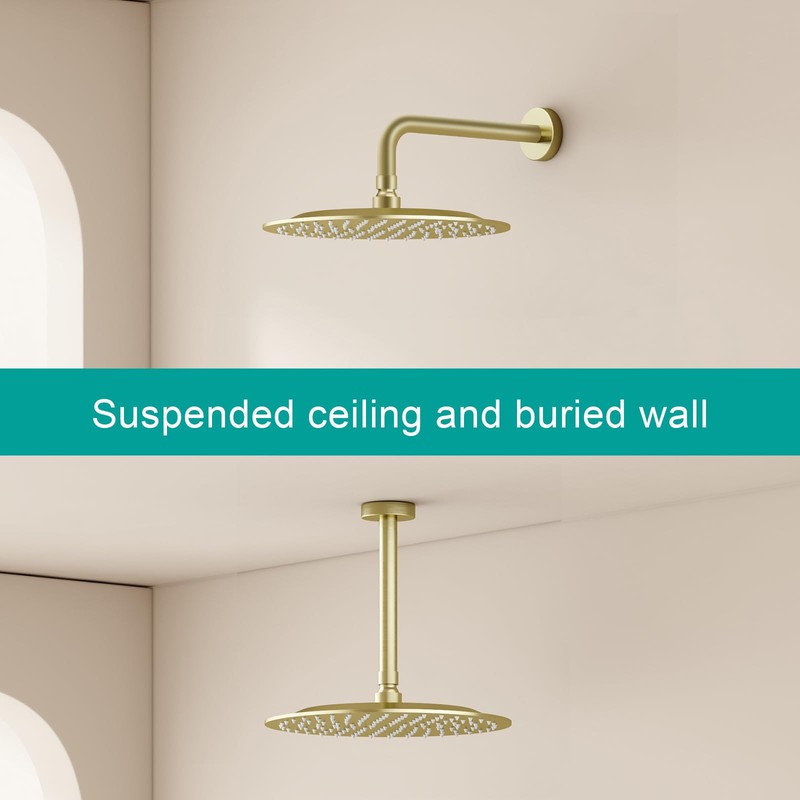 AULEEND All Metal Rain Shower Head - Heavy Duty Stainless