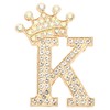 PATIKIL Letter Brooch Pin Crown Initial Rhinestone Alphabet K Letter