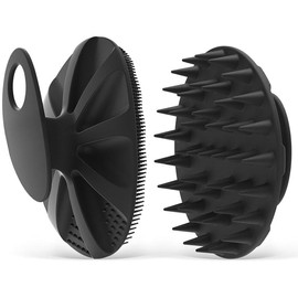 1 Pack   Scrubber Bath Shower Brush and 1 Pack  Scalp  Shampoo Brush, Black - Color: Blue