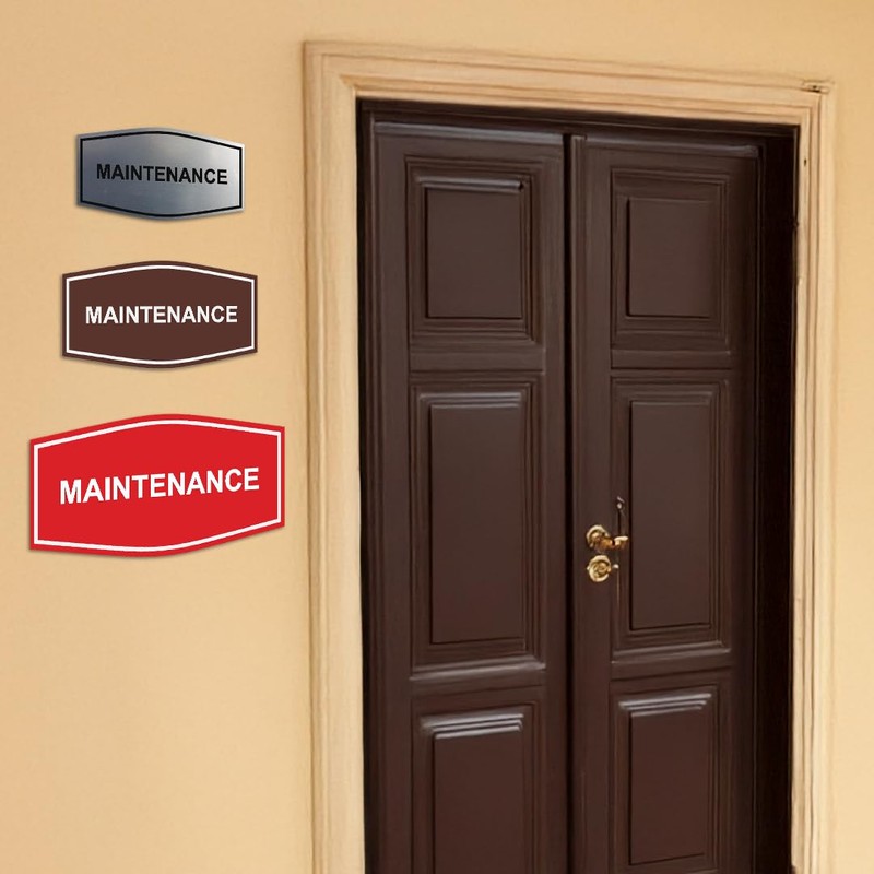 Fancy Maintenance Room Sign (Brushed Silver) - Large