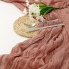 DOLOPL Boho Table Runner Dusty Blush Cheesecloth Table Runner 13.3ft