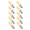 10Pcs E12 Long Filament Light Bulbs 3W AC110V Chandelier Ceiling