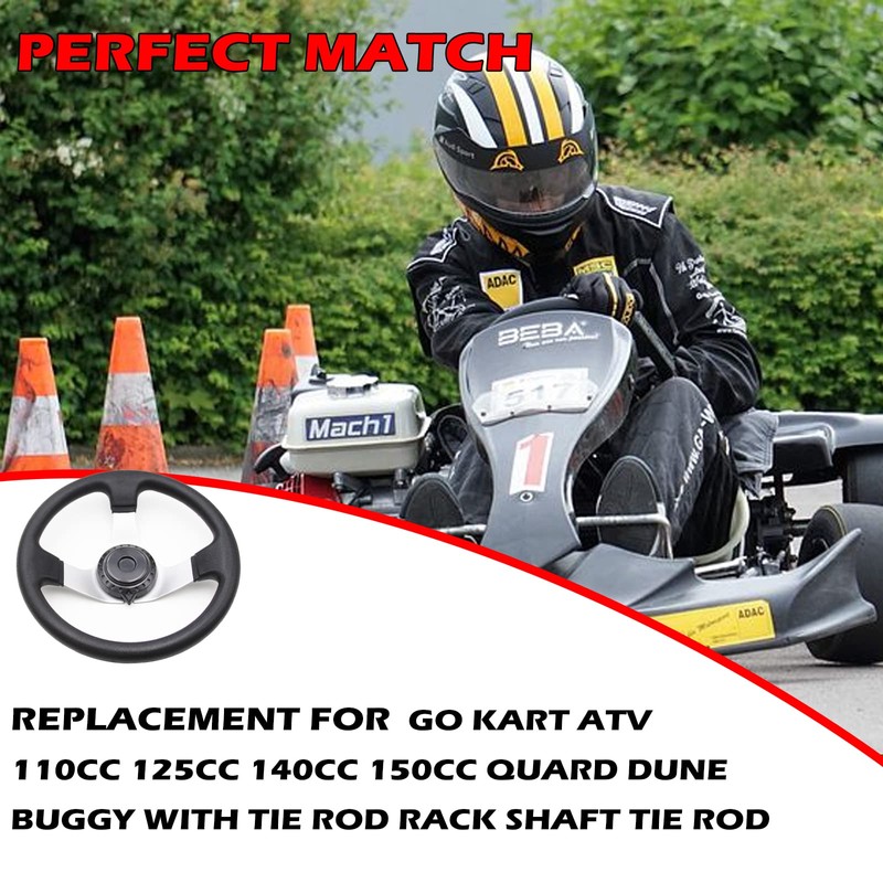 PRO BAT 300mm/11.8'' Go Kart Steering Wheel Steel Kit with