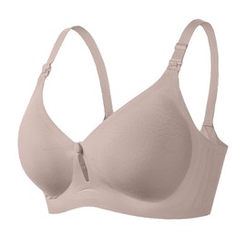 Yienshoo Nursing Bras for Breastfeeding, Pumping Bra Hands Free, Maternity Pregnancy Bra, Comfort Bralette, Sleep Bras (Brown, X-Large)