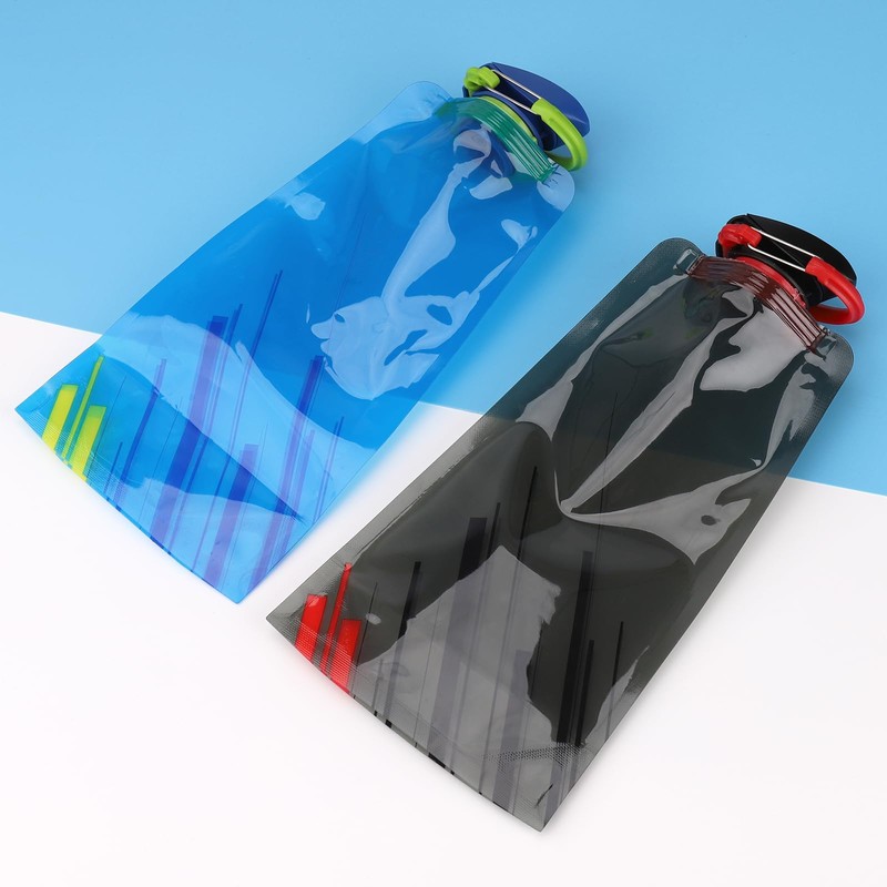 VIEVRE Pack of 2 Foldable Drinking Bottles, Reusable Drinking Bottles,
