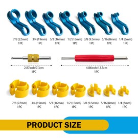 16 PCS AC Fuel Line Disconnect Tool, 1/4 5/16 3/8 1/2 5/8 3/4 7/8 Inch Air Conditioning Fuel Transmission System Cold Air Hose Line Disconnect Tool Kit, Repair Parts for Most Cars (Multicolored)