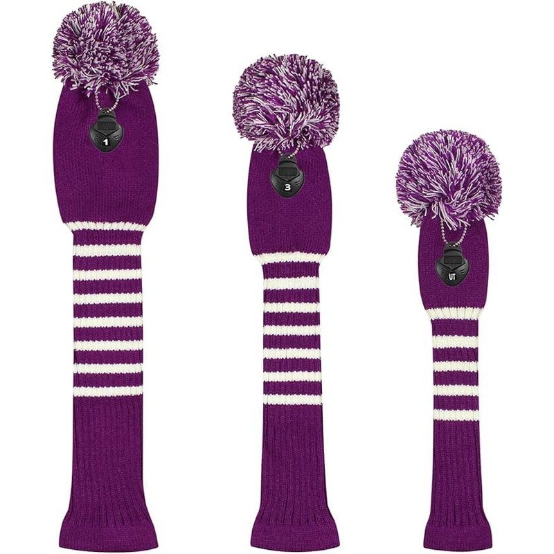 Scott Edward Stripes Style Knitted Golf Club Head Covers Set