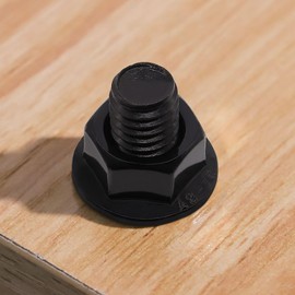 Glvaner 3/8-16 Stainless Steel Hex Flange Nuts, Hexagon Head Serrated Flange Lock Nuts, 304 Stainless Steel 18-8, Black Coated, 20 pcs