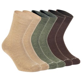 CALZITALY 3 Pairs of Merino Wool Socks with Zigzag Pattern, Bordeaux, Green, Blue, 35/38, 39/42, 43/46, Made in Italy, 3 x brown + green + beige