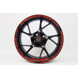 BIKE-label 760000 Wheel Rim Sticker Neon Red/Orange Stripes Black