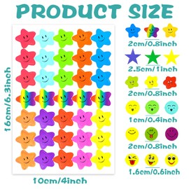 4980 PCS Stickers(60 Sheet)Happy face Stickers and Star Stickers for Teachers, Children and Parents' Reward Stickers, Children's Handmade Scrapbook Decoration