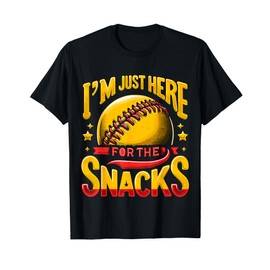 Softball Brother Sister I'm Just here for the Snacks T-Shirt