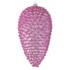 Vickerman 7" Pink Matte Glitter Pinecone Christmas Ornament. Includes 4