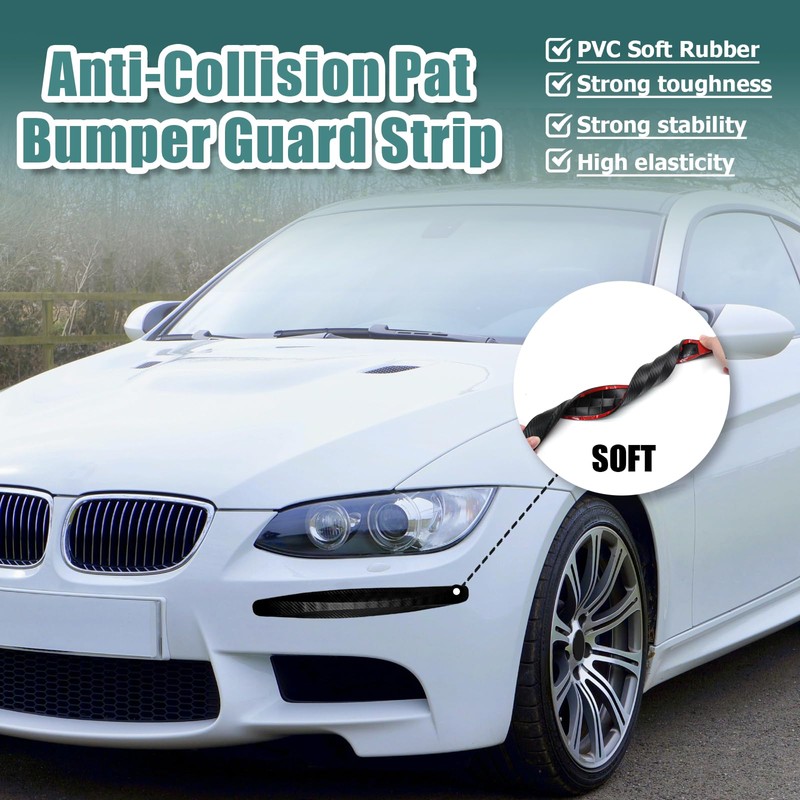 BokWin 4-Packs Black Anti-Collision Patch Bumper Guard Strip Anti-Scratch Bumper