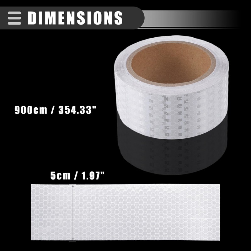 Motoforti Reflective Tape, 1cmx8m, Weather Resistant, PVC, Silver Tone