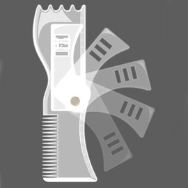 Beard Shaping Tool Template, Beard Shaper Tool Plus Comb Men's Facial Hair Hairline Perfect Symmetric Lines For Any Beard Razor Electric Trimmers or Clippers