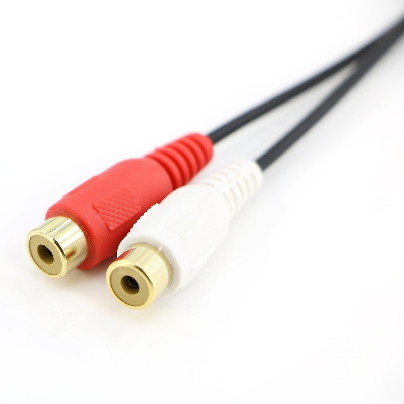 PASOW 2 Pack 3.5mm Stereo Female to 2RCA Female RCA