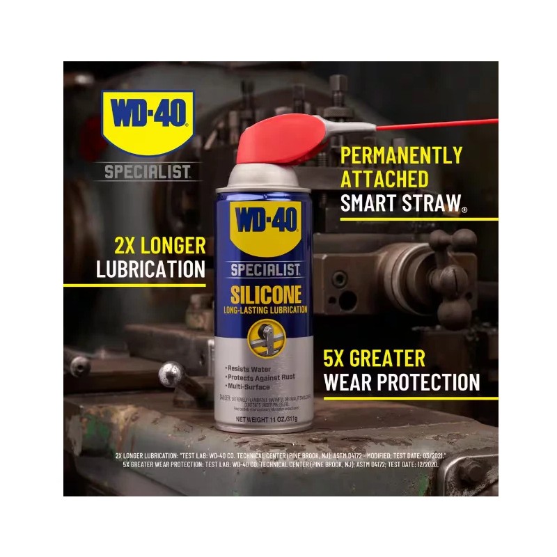 WD-40 11 oz. Silicone, Quick-Drying Lubricant with Smart Straw Spray