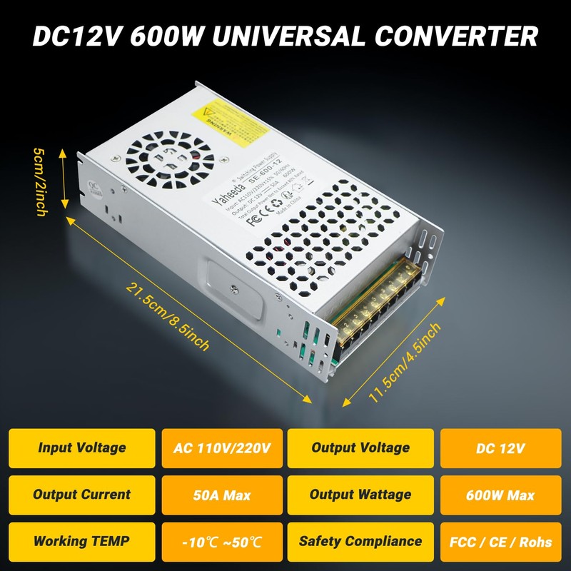12V 50A 600W New Version 110V AC to 12V DC