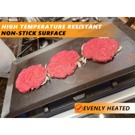 DcYourHome Non-Stick Carbon Steel Griddle for Gas Grill, Griddle Pan for Stove Top Versatile Stovetop Oven, Stove Top Griddle for Induction Cooktop Gas Stove, 24" x 10" Carbon Steel Flat Top Griddle