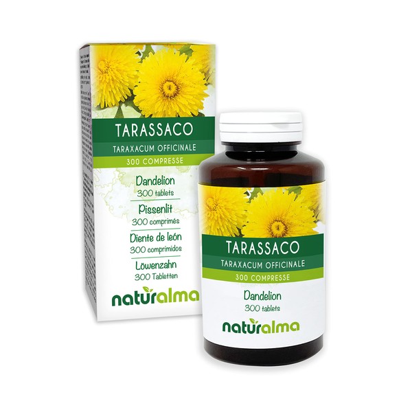 Dandelion (Taraxacum officinale) Roots and Leaves Naturalma | 150 g | 300 Tablets of 500 mg | Dietary Supplement | Natural and Vegan