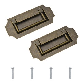 MOROBOR Square Pull Ring Embedded Handle, 2 PCS Tatami Hidden Handles Invisible Cabinet Door Furniture Hardware with Screws for Cabinet Wardrobe Drawer(Bronze)