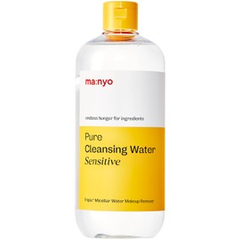 ma:nyo- Agua limpiadora pura para pieles sensibles (16,9 fl oz/500 ml) - Tecnología micelar Triple+, limpiador desmaquillante