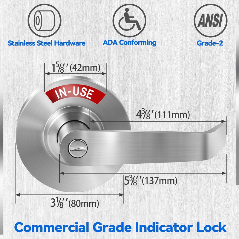 Onedaful Cuzofu Privacy Indicator Lever Lock Inuse or Vacant, Occupied