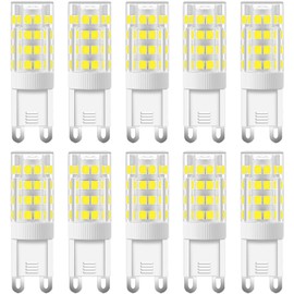 VANSUKY G9 LED Leuchtmittel 5W 550LM [10er Pack] – Energiesparender 55W Halogenersatz für Kronleuchter & Deckenlampen (5W Kaltweiß)