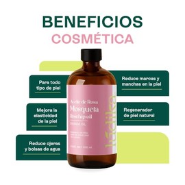 Lúdika - Aceite de Rosa Mosqueta 500 ml | Anti-Cicatriz y Anti-Estrías | Reductor de Manchas en la Piel | Estimulador de Circulación Sanguínea | Regen