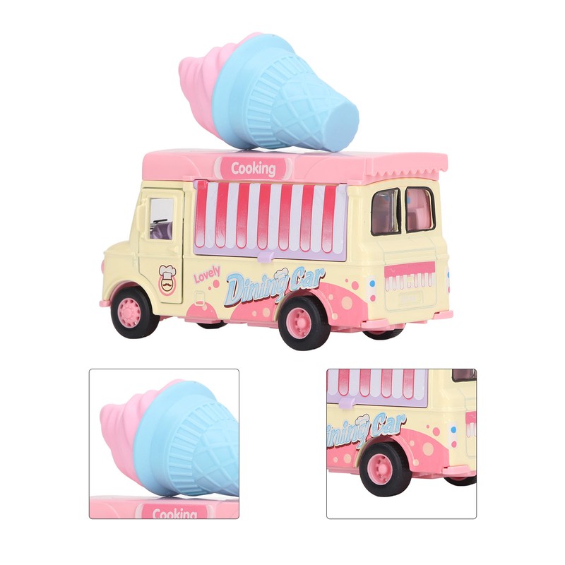 1:36 Magnetic Induction Alloy Die Cast Food Truck Kid Light
