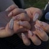 Ruby Hanabi Handmade Nail Tips - Long Nose Pin /