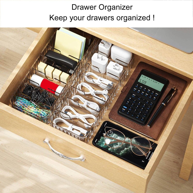 2pcs Cable Management Box with 20 Wire Ties Stackable Clear