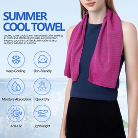 EeGo Cooling Towel, 2 Pack Microfiber Chilly Cooling Towel for Neck and Face, 39.37 x 11.81 Inch