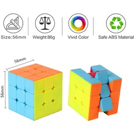 Speed Cube: Roxenda Profession 3x3x3 Speed Cube - Fast Smooth Turning - Solid Durable & Stickerless Frosted, Best 3D Puzzle Magic Toy - Turns Quicker Than Original