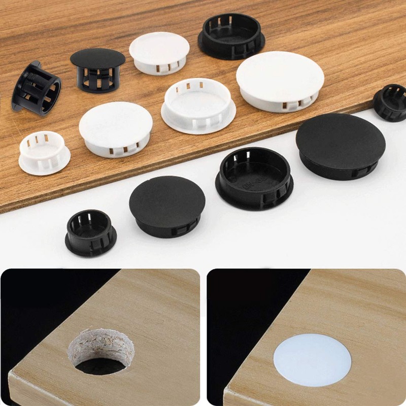 Suiwotin 30PCS 10mm (3/8'') White Plastic Flush Type Hole Plugs,