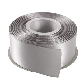 ITIsparkle 11/2" Inch Double Faced Satin Ribbon 25 Yards-Roll Set for Gift Wrapping Party Favor Hair Braids Hair Bow Baby Shower Decoration Floral Arrangement Craft Supplies, Silver Ribbon