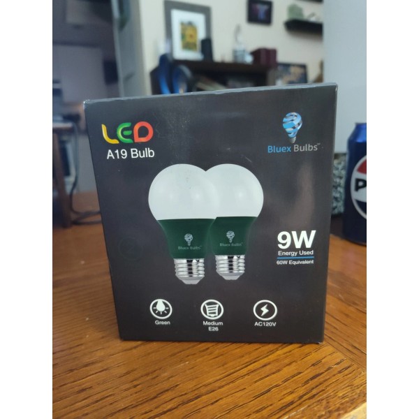 Bluex Bulbs LED A19 Green Medium E26