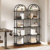 HOOBRO 5 Tier Open Bookshelf, Industrial Arched Bookcase Display Shelf