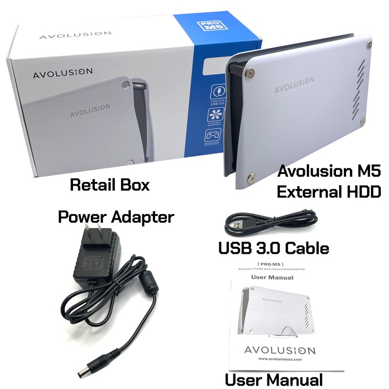 Avolusion M5 Series 12TB USB 3.0 External Hard Drive for