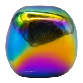 Amazing Gemstone Titanium Aura Quartz Crystals and Healing Stones Tumbled - 1 Oz Titanium Aura Quartz Stone, Healing Stones for Energy Balance, Stress Relief - Polished Gems Rocks