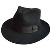 Classic Black Men's Wool Felt Godfather Gangster Mobster Gentleman Fedora