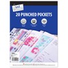 Just Stationery 20 Clear Plastic Punched Pocket