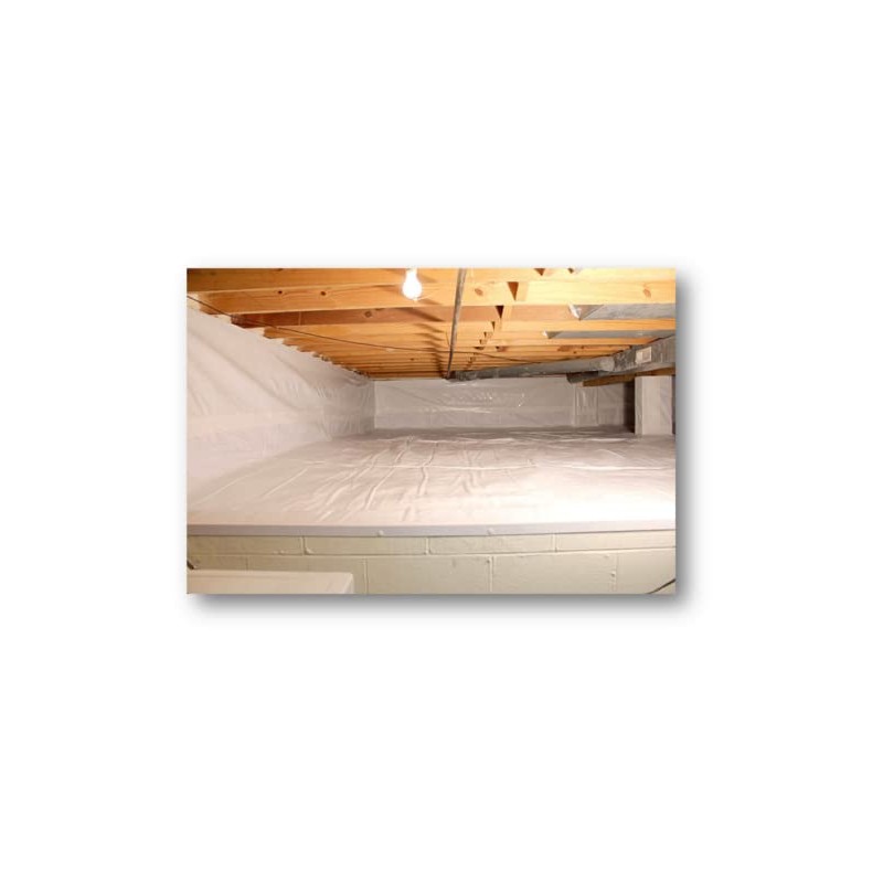 Trade Winds 1000SF 4FT White Crawlspace Encapsulation Vapor Barrier Insulation