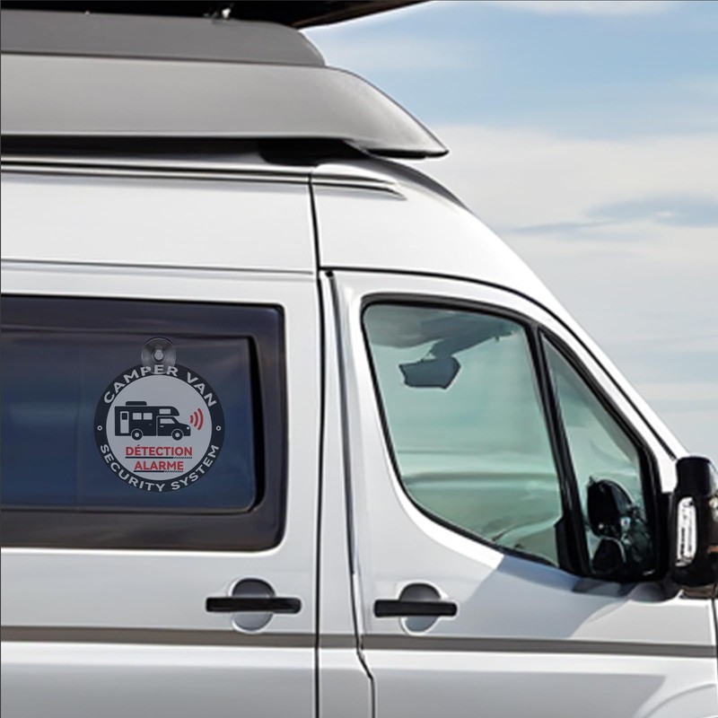 Ancable Camper Van Alarm Stickers with Suction Cup - Set