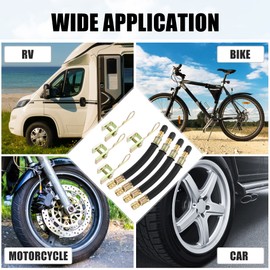 X AUTOHAUX 8pcs Tire Valve Extension Stem Adaptor Tool 4 Dual Valve Stem Extender Pipes 13cm / 5.1 Inch 4 Clips for Car Truck Motorcycle Bike Trailer RV