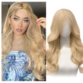 SAIIURV Blonde Long Curly Full Hair Wig for Women, 28" 70cm Long Curly Wave Wigs, Ladies Fancy Dress Wig, Women's Costume Wig Charming Hair Wigs Synthetic Wig for Cosplay Party, Daily Use (Blonde)