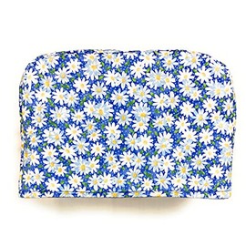 2 Slice Slot Daisies Daisy White and Yellow on Cobalt Blue Reversible Kitchen Appliance Toaster Dust Cover Cozy 11.5(l) x 7.5(h) x 5.5(w)