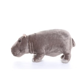 Tiny Heart Hippo Plush Toy，Simulation Cute 38cm/15in Baby Hippo Plush Toy Series，Realistic Stuffed Animal Soft Pastoral Style Brown Wild Hippopotamus Home Decor Toys Suitable for Boys and Girls